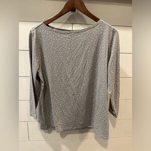 Ann Taylor Gray Patterned Women's Top- size Medium